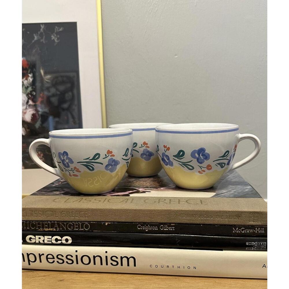 Hand Painted Ceramic Tea Cups Soleil Collection For Porta Portugal Doris Days